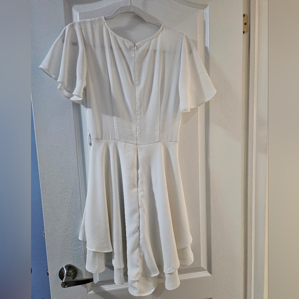 White Ruffle Dress - Picture 2 of 3